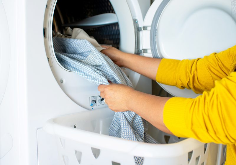 clothes in a tumble dryer